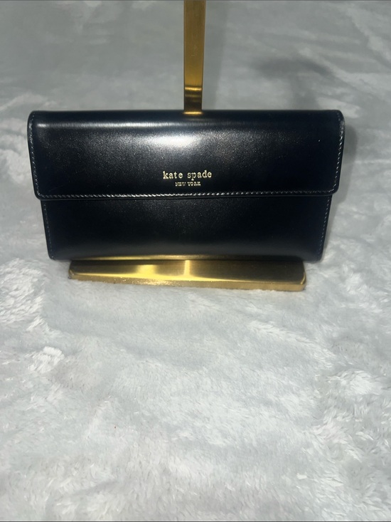 kate spade Handbags - ♠️ Kate Spade New York foldover continental checkbook wallet in smooth black